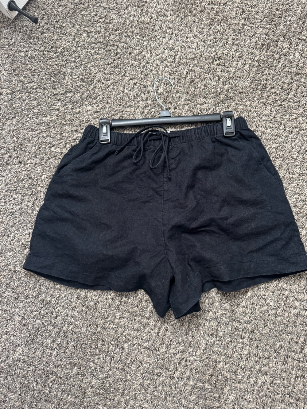 Abercrombie & Fitch Black High-Waist Drawstring Shorts